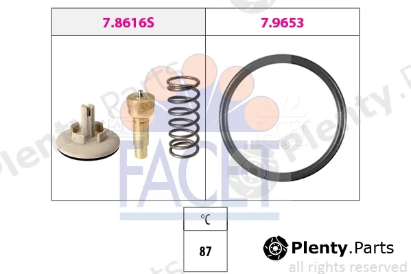 Facet 7.8616 — Thermostat, coolant Made in Italy - OE Equivalent