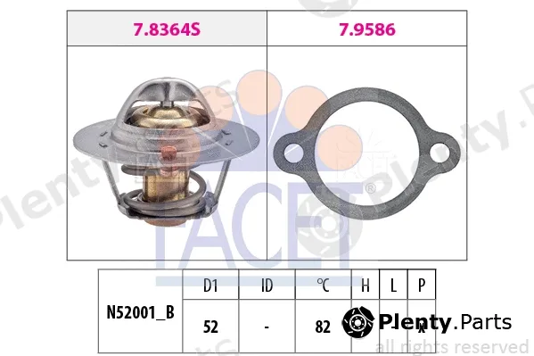 Facet 7.8367 — Thermostat, coolant Made in Italy - OE Equivalent