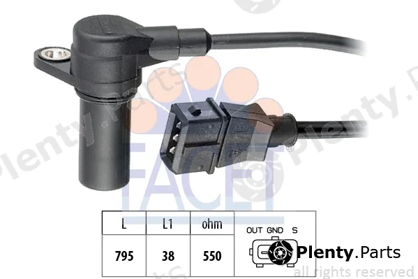 Facet 9.0274 — Sensor, crankshaft pulse Made in Italy - OE Equivalent
