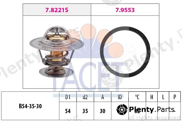 Facet 7.8221 — Thermostat, coolant Made in Italy - OE Equivalent