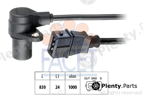 Facet 9.0296 — Sensor, crankshaft pulse Made in Italy - OE Equivalent