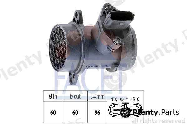 Facet 10.1379 — Mass Air Flow Sensor Made in Italy - OE Equivalent