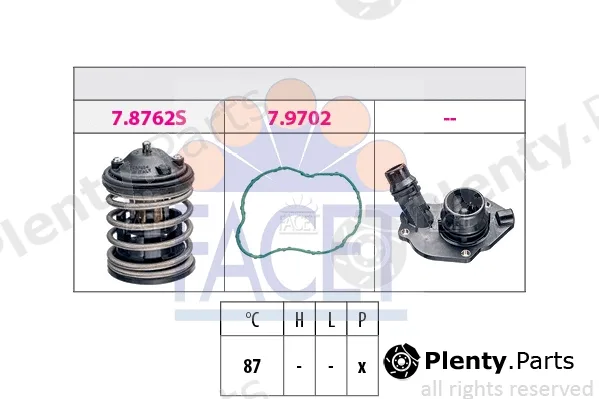 Facet 7.8827K — Thermostat, coolant Made in Italy - OE Equivalent
