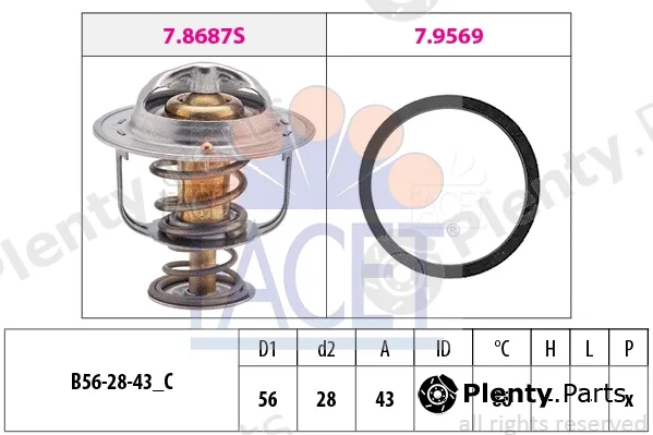 Facet 7.8687 — Thermostat, coolant Made in Italy - OE Equivalent