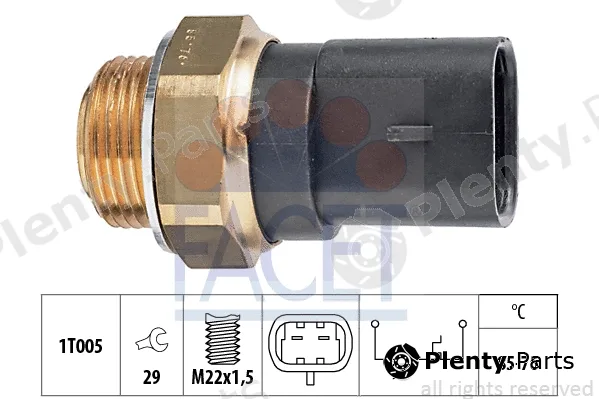 Facet 7.5287 — Temperature Switch, radiator fan Made in Italy - OE Equivalent