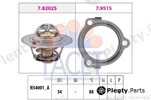 Facet 7.8234 — Thermostat, coolant Made in Italy - OE Equivalent
