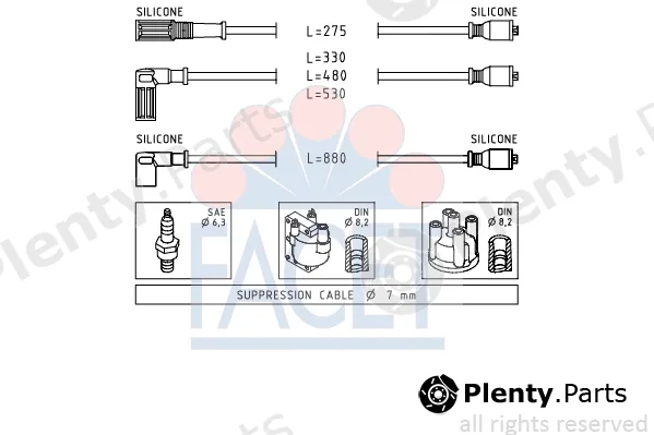 Facet 4.8354 — Ignition Cable Kit Made in Italy - OE Equivalent