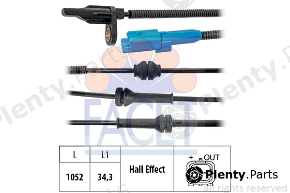 Facet 21.0025 — Sensor, wheel speed Made in Italy - OE Equivalent