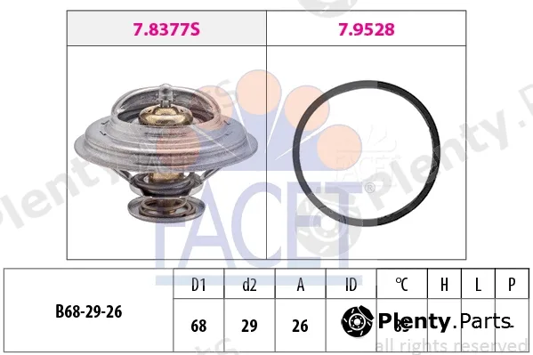 Facet 7.8377 — Thermostat, coolant Made in Italy - OE Equivalent