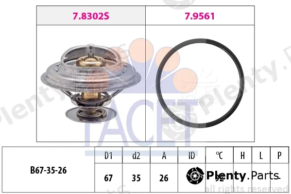 Facet 7.8303 — Thermostat, coolant Made in Italy - OE Equivalent