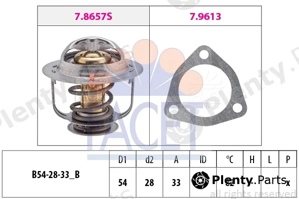 Facet 7.8637 — Thermostat, coolant Made in Italy - OE Equivalent