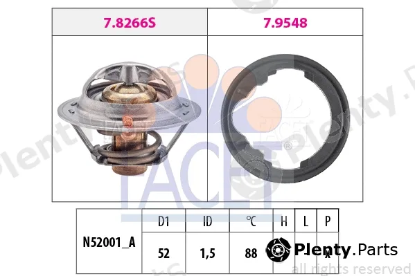 Facet 7.8488 — Thermostat, coolant Made in Italy - OE Equivalent