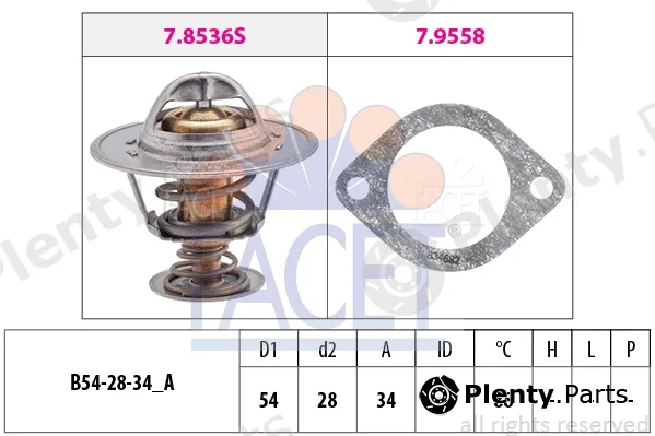 Facet 7.8536 — Thermostat, coolant Made in Italy - OE Equivalent
