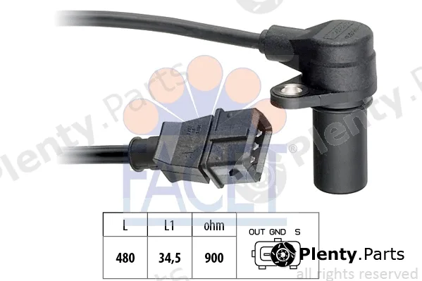 Facet 9.0168 — Sensor, crankshaft pulse Made in Italy - OE Equivalent