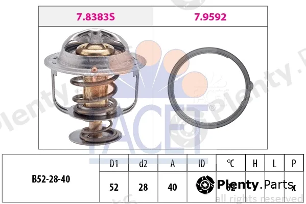 Facet 7.8383 — Thermostat, coolant Made in Italy - OE Equivalent