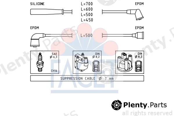 Facet 4.9398 — Ignition Cable Kit Made in Italy - OE Equivalent