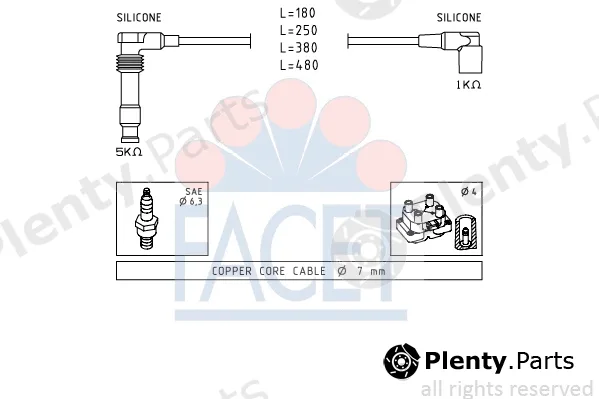 Facet 4.9677 — Ignition Cable Kit Made in Italy - OE Equivalent