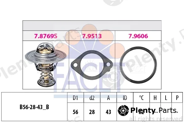 Facet 7.8769 — Thermostat, coolant Made in Italy - OE Equivalent
