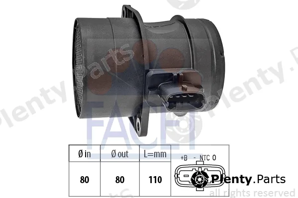 Facet 10.1557 — Mass Air Flow Sensor Made in Italy - OE Equivalent