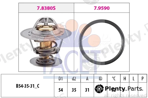 Facet 7.8380 — Thermostat, coolant Made in Italy - OE Equivalent
