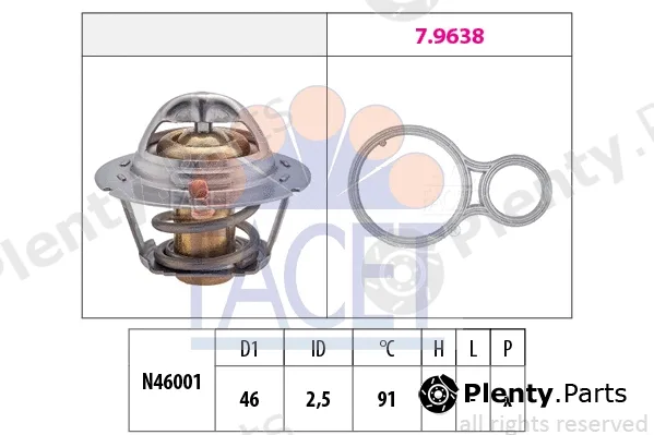 Facet 7.8524 — Thermostat, coolant Made in Italy - OE Equivalent