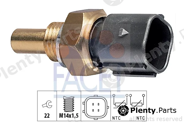 Facet 7.3316 — Sensor, coolant temperature Made in Italy - OE Equivalent