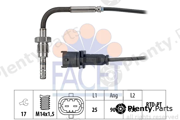 Facet 22.0168 — Sensor, exhaust gas temperature Made in Italy - OE Equivalent