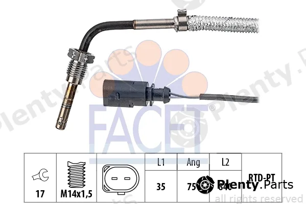 Facet 22.0184 — Sensor, exhaust gas temperature Made in Italy - OE Equivalent