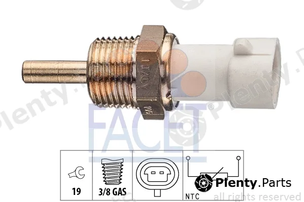 Facet 7.3335 — Sensor, coolant temperature Made in Italy - OE Equivalent
