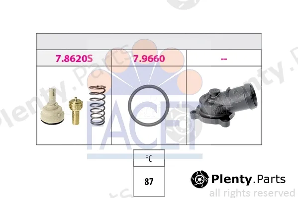 Facet 7.8621K — Thermostat, coolant Made in Italy - OE Equivalent