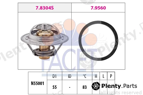 Facet 7.8304 — Thermostat, coolant Made in Italy - OE Equivalent