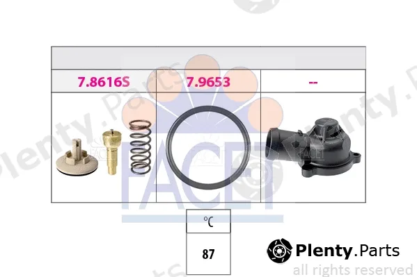 Facet 7.8617K — Thermostat, coolant Made in Italy - OE Equivalent