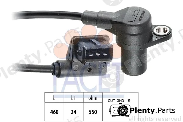 Facet 9.0057 — Sensor, crankshaft pulse Made in Italy - OE Equivalent