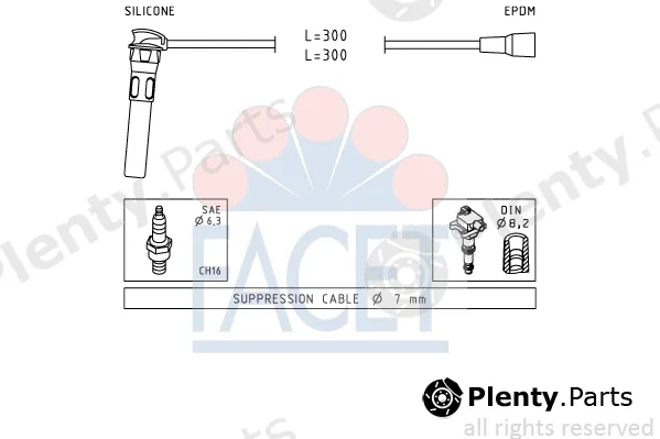 Facet 4.9889 — Ignition Cable Kit Made in Italy - OE Equivalent
