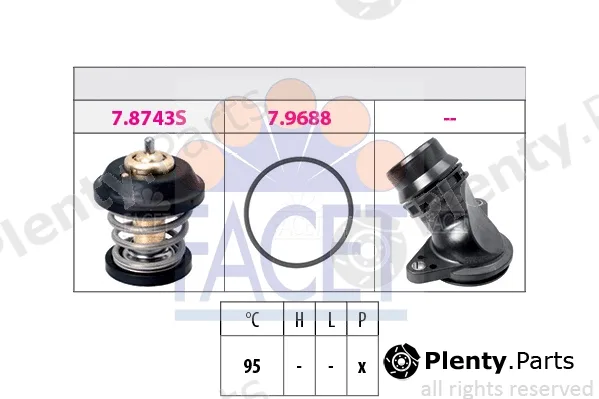 Facet 7.8757K — Thermostat, coolant Made in Italy - OE Equivalent