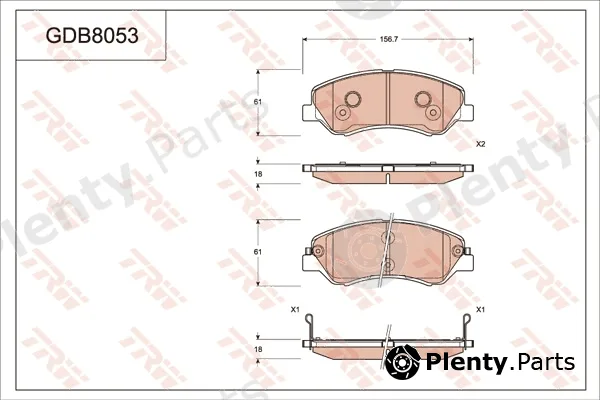 TRW GDB8053AT — Brake Pad Set, disc brake ATEC