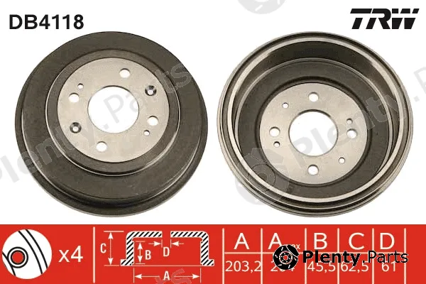 TRW DB4118 — Brake Drum
