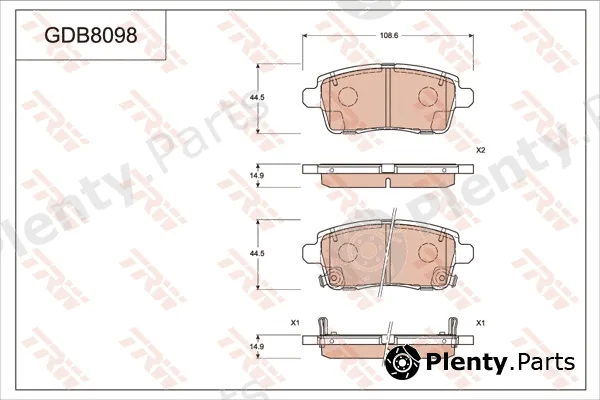 TRW GDB8098 — Brake Pad Set, disc brake