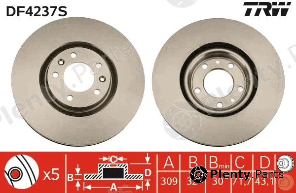 TRW DF4237S — Brake Disc