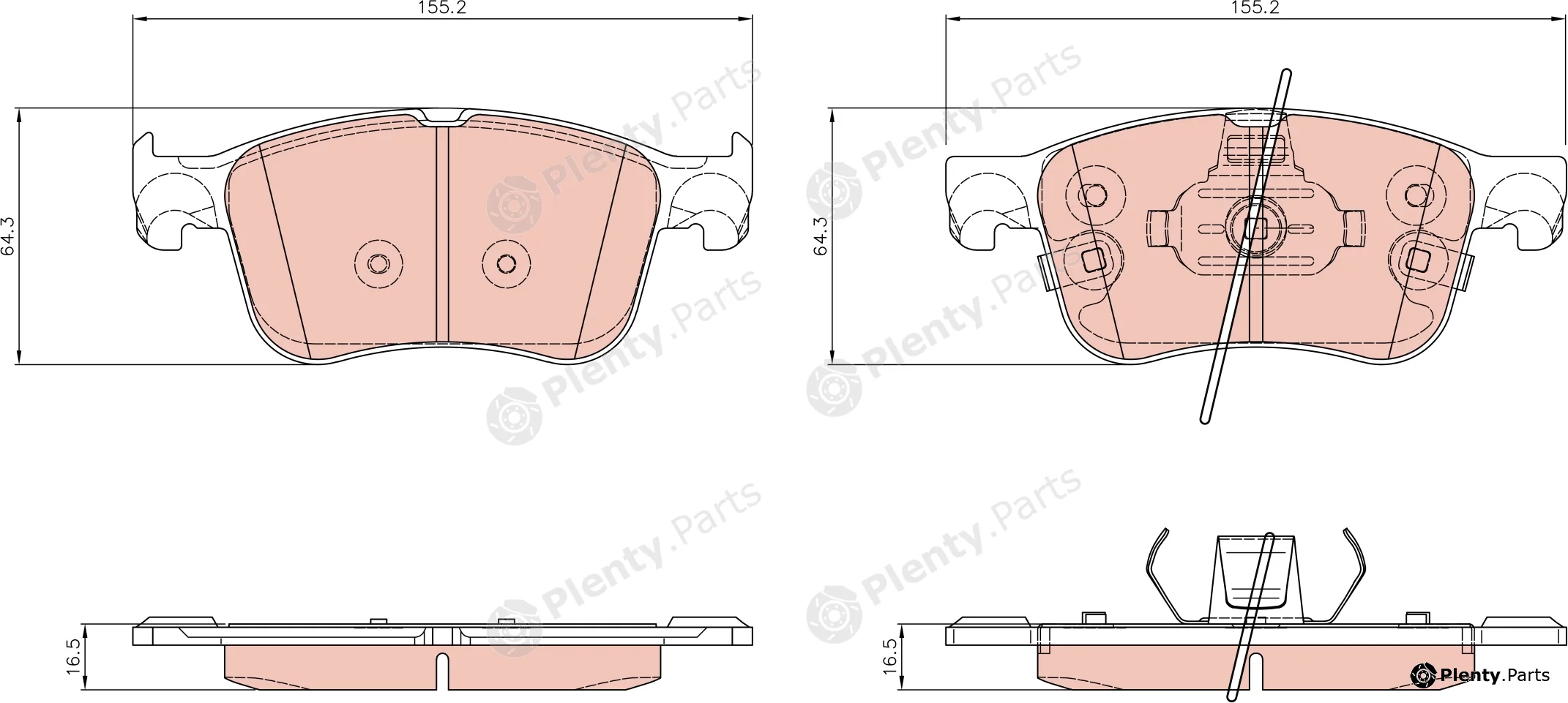 TRW GDB8333AT — Brake Pad Set, disc brake ATEC