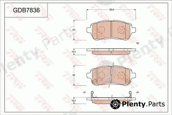 TRW GDB7836 — Brake Pad Set, disc brake