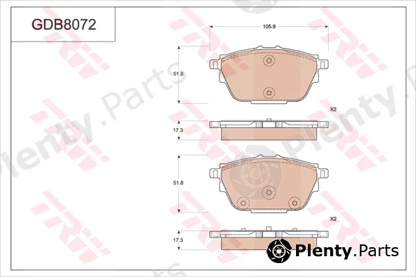 TRW GDB8072 — Brake Pad Set, disc brake