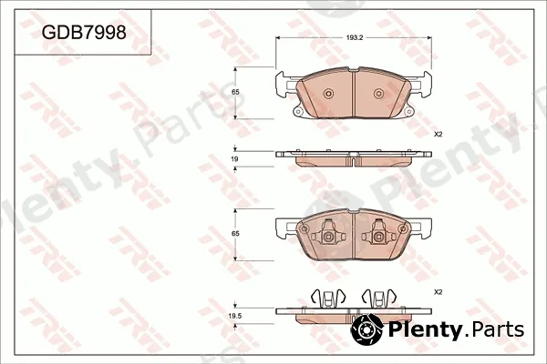 TRW GDB7998AT — Brake Pad Set, disc brake ATEC