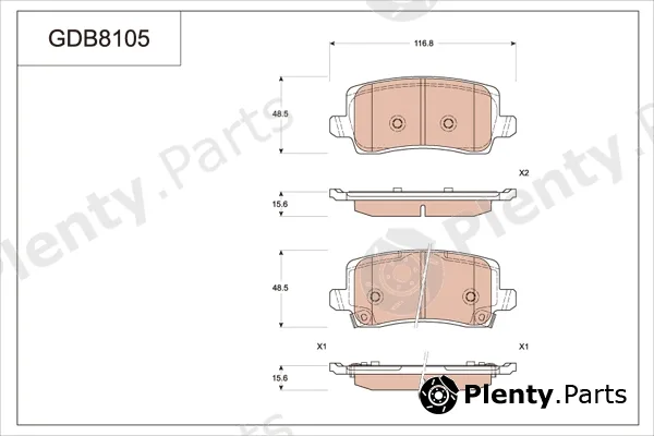 TRW GDB8105AT — Brake Pad Set, disc brake ATEC