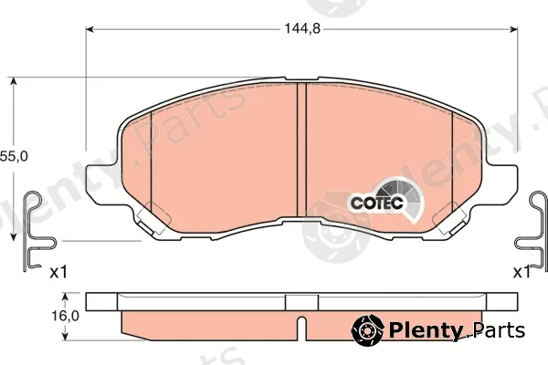 TRW GDB3287 — Brake Pad Set, disc brake COTEC