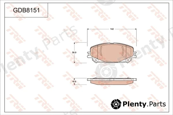 TRW GDB8151 — Brake Pad Set, disc brake
