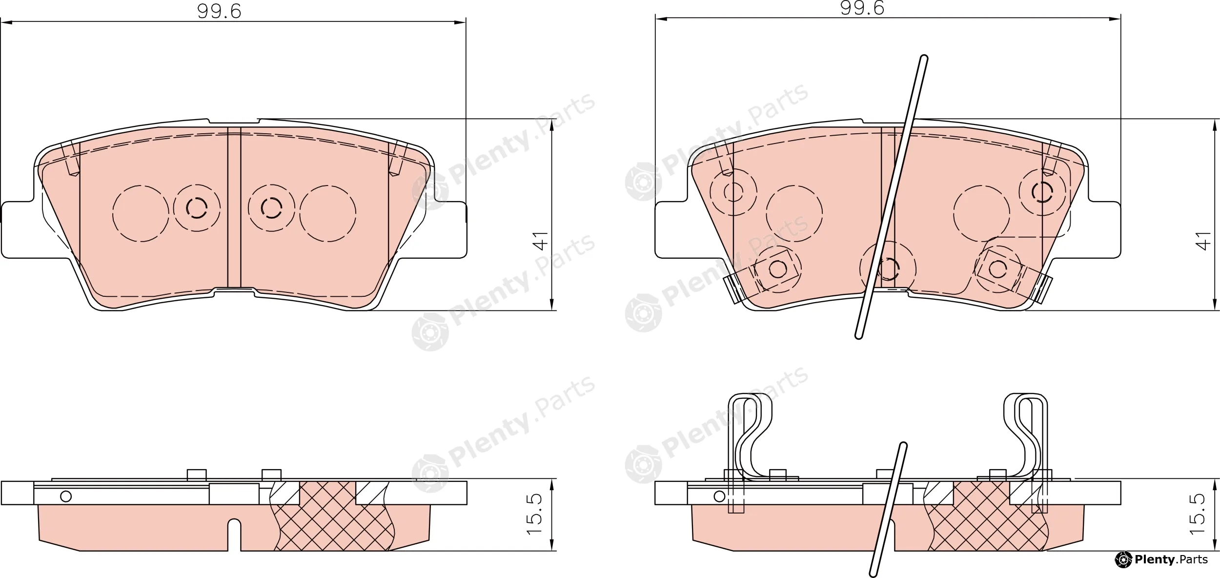 TRW GDB8324AT — Brake Pad Set, disc brake