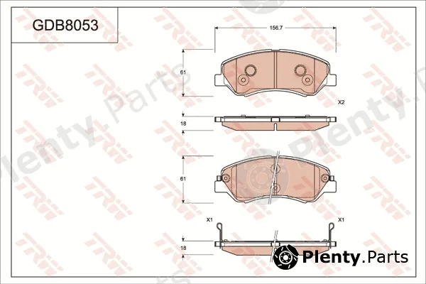 TRW GDB8053 — Brake Pad Set, disc brake