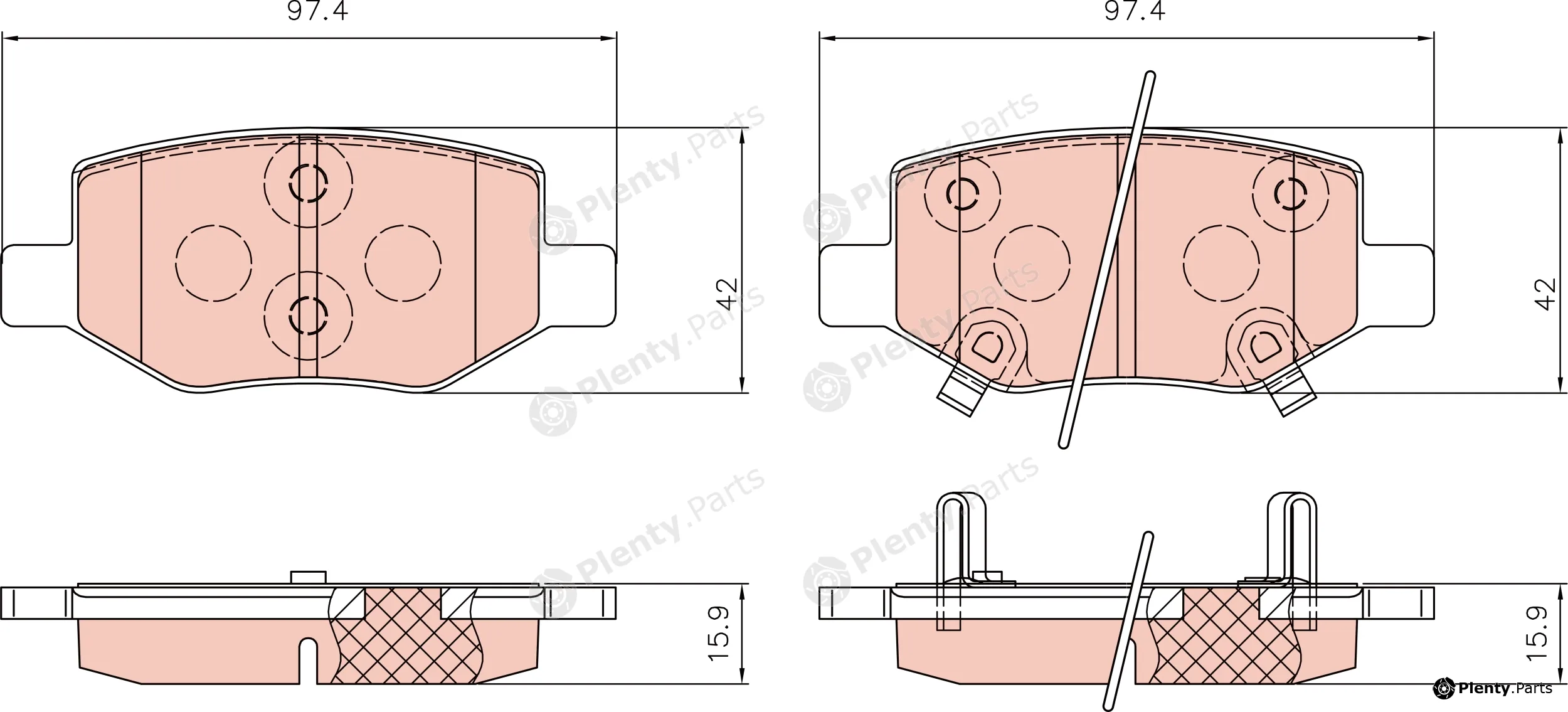 TRW GDB8353DT — Brake Pad Set, disc brake DTEC COTEC