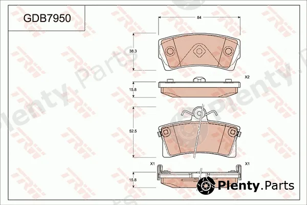 TRW GDB7950 — Brake Pad Set, disc brake